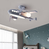 Nordic Creative Kids Cartoon Wrought Iron Airplane LED Pendant Light