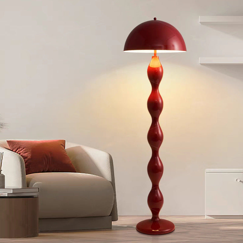 Contemporary Scandinavian Iron Mushroom Shade 1-Light Standing Floor Lamp For Bedroom