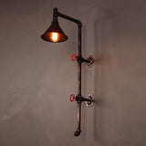 Retro Industrial Iron Water Pipe Faucet Design 1-Light Wall Sconce Lamp