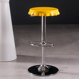 Contemporary Creative Beer Bottle Cap Design Plastic Swivel Bar Stool Height Adjustable Footrest For Dining Room