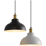 Industrial Simple Dome Round Pot Lid Iron 1-Light Pendant Light