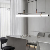 Nordic Minimalist Long Strip Leather LED Island Light Chandelier