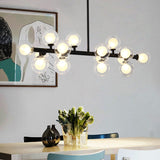 Nordic Light Luxury Magic Bean Glass Ball 16-Light Island Light Chandelier