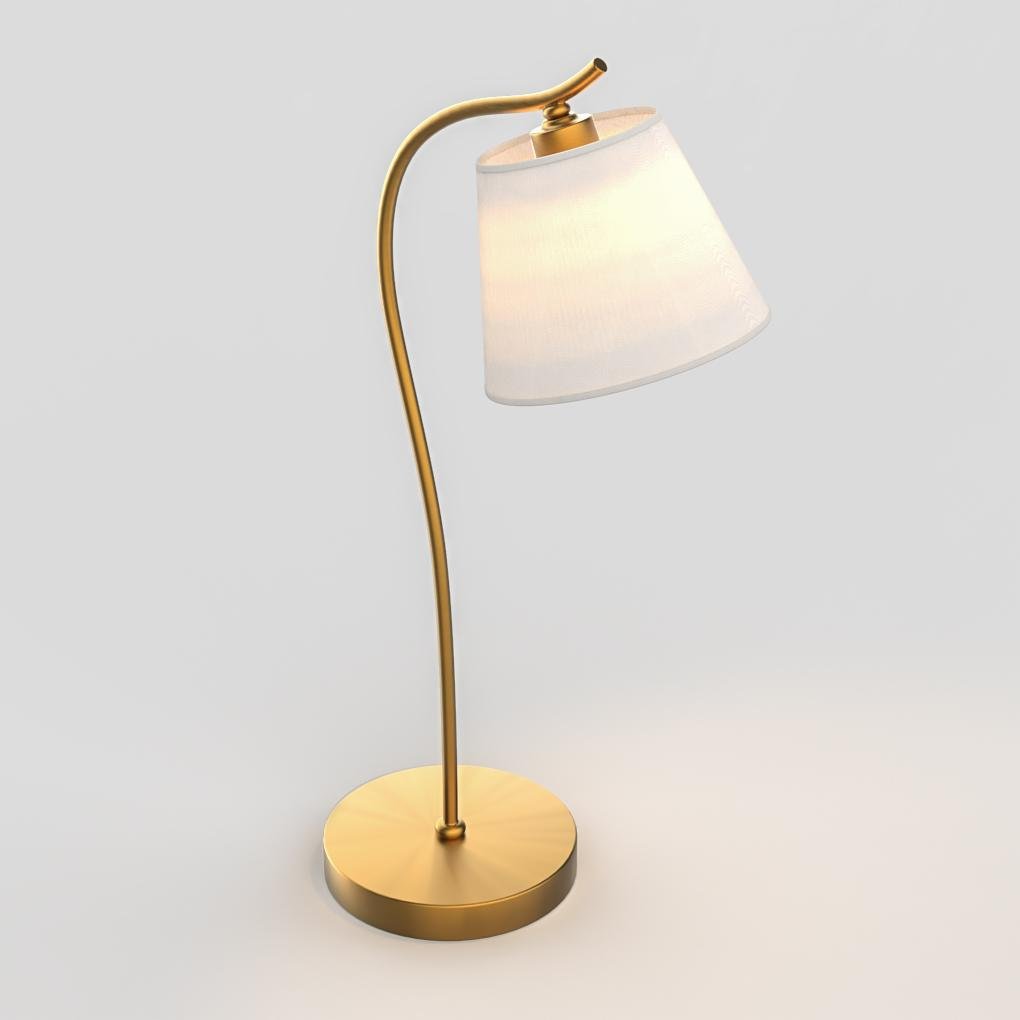 Metal Gooseneck Desk Lamp Bedside Lamp with Cone Fabric Shade