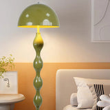 Contemporary Scandinavian Iron Mushroom Shade 1-Light Standing Floor Lamp For Bedroom