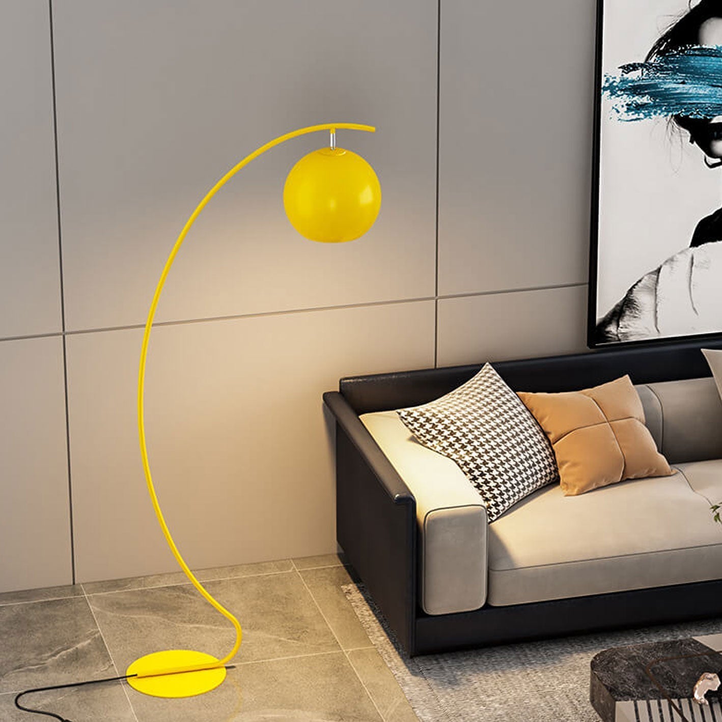 Nordic Minimalist Curved Line Dome 1-Light Standing Floor Lamp