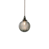 Retro Lotus Texture Glass 1-Light Globe Pendant Light