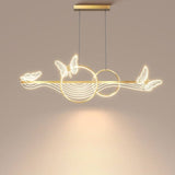 Nordic Light Luxury Butterfly Round Linear Island Light LED Chandelier