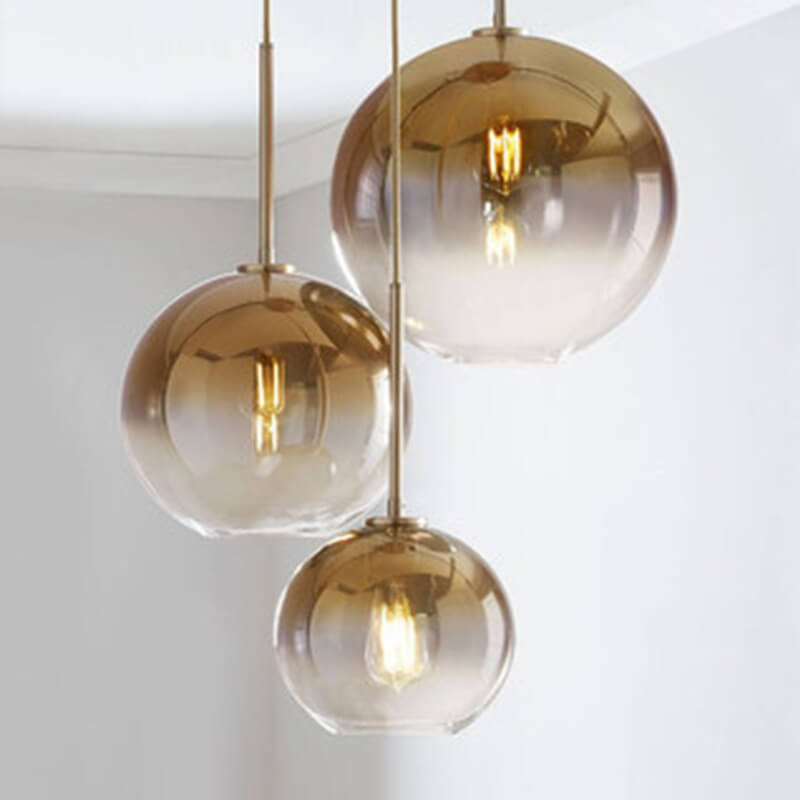 Nordic Gradient Glass 1-Light Globe Pendant Light