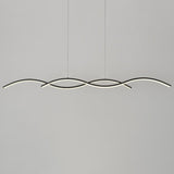 Nordic Minimalist Long Strip Wave Design Island Light LED Chandelier