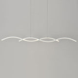 Nordic Minimalist Long Strip Wave Design Island Light LED Chandelier