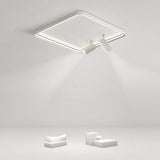 16'' Square Dimmable Flush Mount LED Lights with 2 Adjustable Spotlights Track Lights