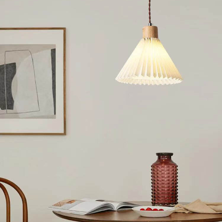 Nordic Minimalist Pleated Shade 1-Light Pendant Light