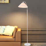 Minimalist Fabric Pleated Shade 1-Light Standing Floor Lamp