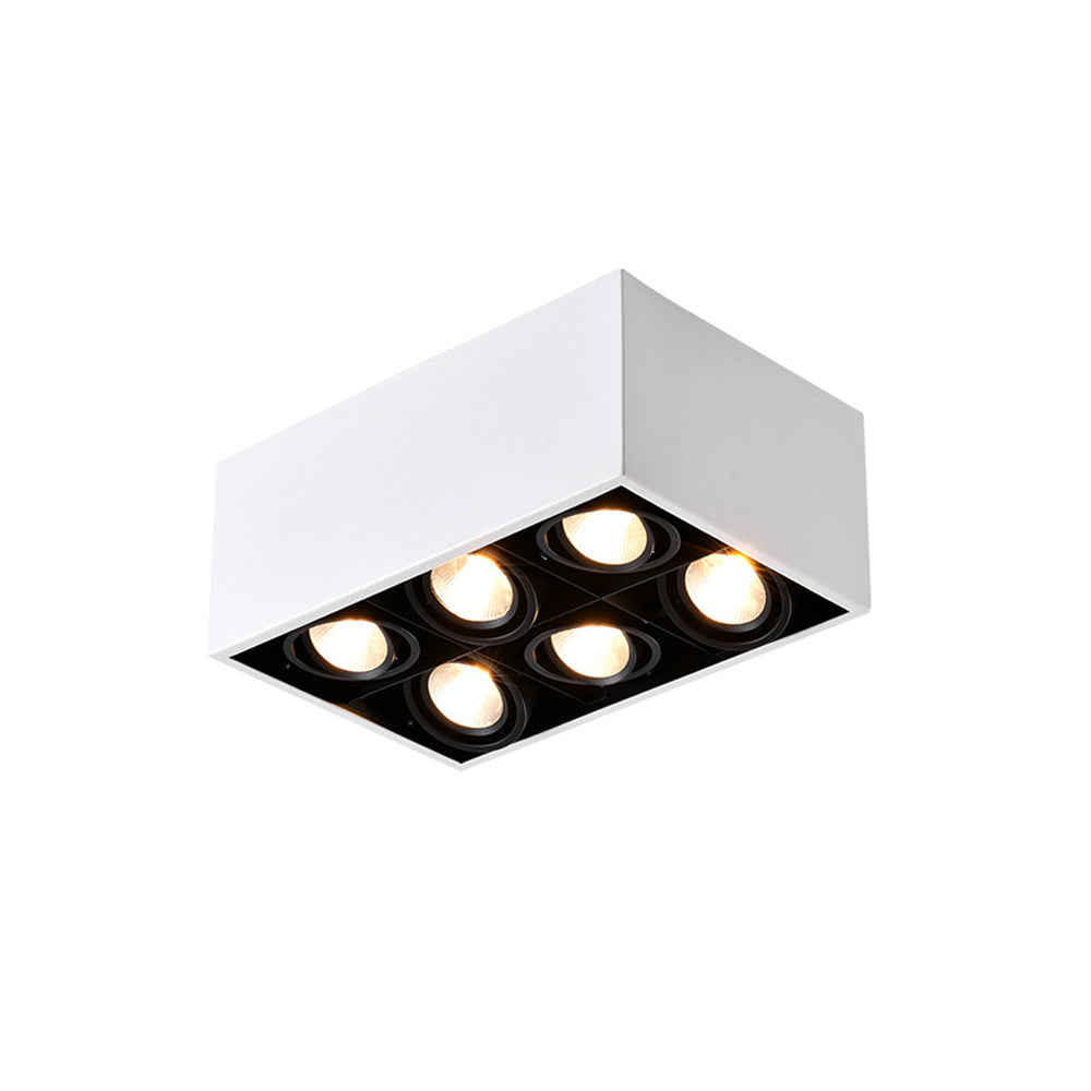 Rectangle Adjustable 6-Head Flush Mount Ceiling Lights Spotlight