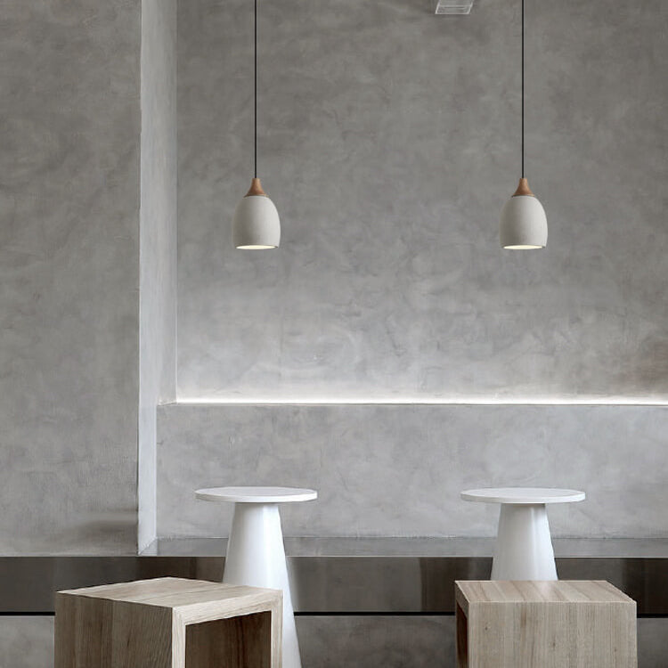 Minimalist Cement Dome 1-Light Pendant Light