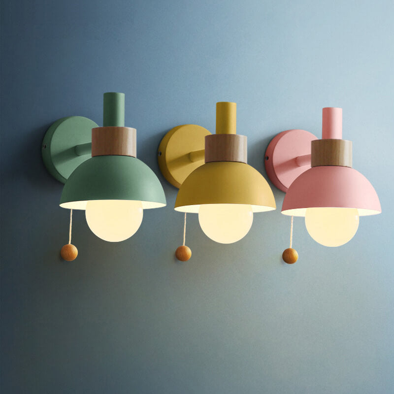 Nordic Macaron Globe 1-Light Wall Sconce Lamp