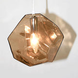 Modern Simplicity Irregular Shape Glass 1-Light Pendant Light For Living Room