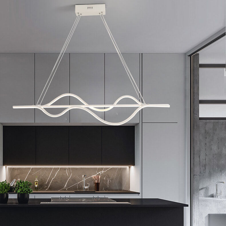 Modern Minimalist Lines LED Island Light Chandelier