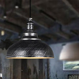 Industrial Simple Dome Round Pot Lid Iron 1-Light Pendant Light