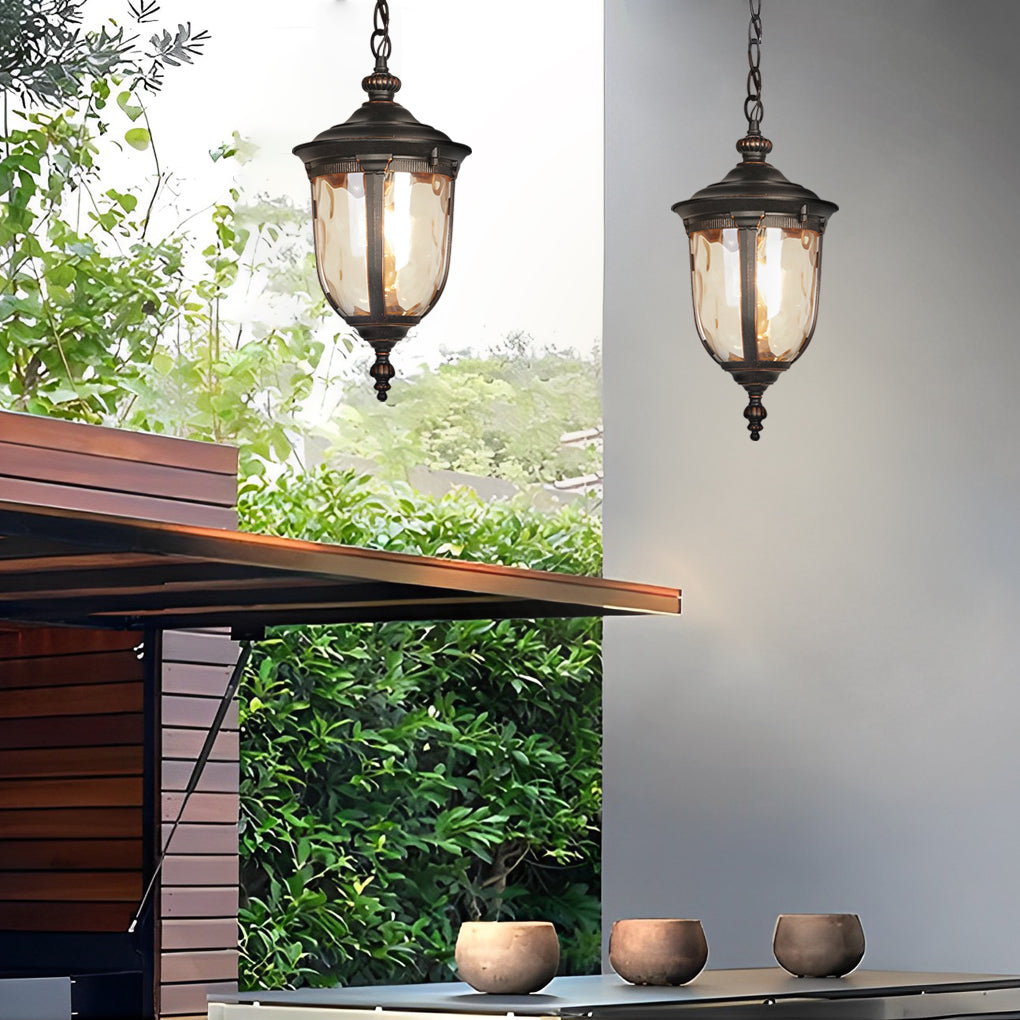 Waterproof Glass Unique Black European Style Outdoor Chandelier Lights