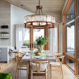 Round Modern Rustic Crystal Chandelier