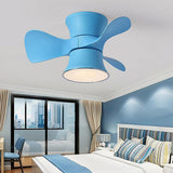 3-Curved Blade Small Ceiling Fan with LED Light