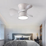 3-Curved Blade Small Ceiling Fan with LED Light