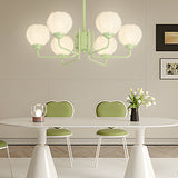 6 Flowers Round Bell Orchid Three Step Dimming Modern Hanging Lights Fixture