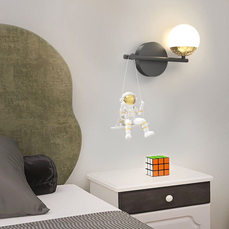 Acrylic Ball Resin Astronaut Decor Swing 3 Step Dimming Modern Wall Lights