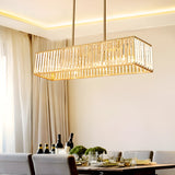 4-Light Dimmable Kitchen Island Crystal Rectangle Chandelier