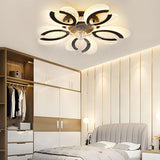 Simple Flowers Mute Timing Stepless Dimming Smart Modern Ceiling Fan Light