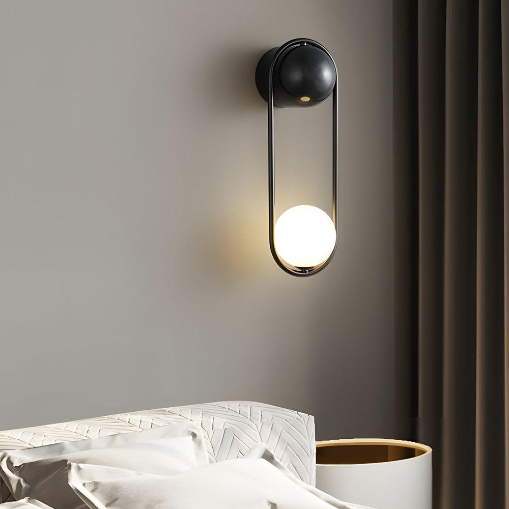 Mila Wall Sconce 1-light Glass Globe Wall Light - Gold/Black