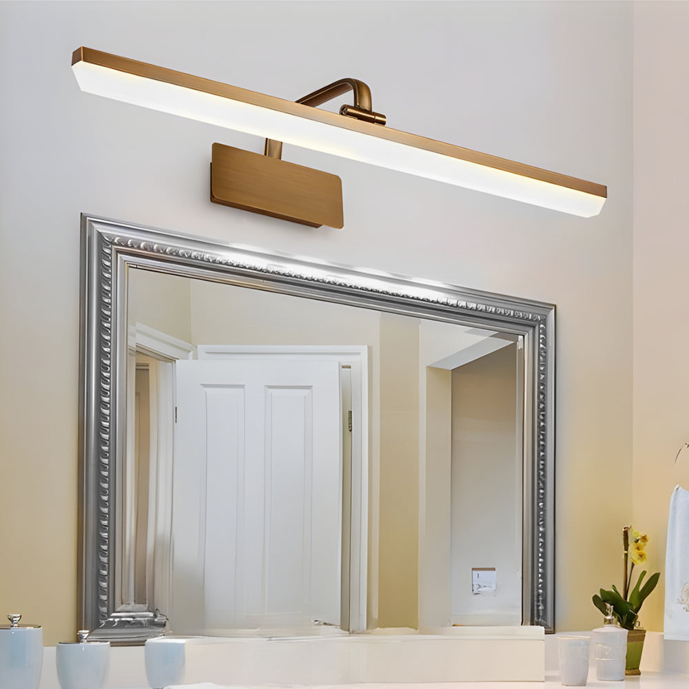 1-Light Adjustable Linear LED Vanity Light with Brass Finish