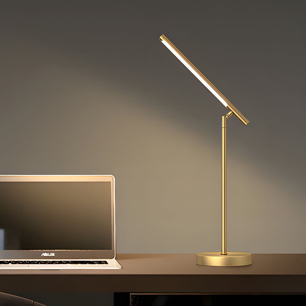 Copper Linear Brass LED Desk Lamp with Adjustable Direction