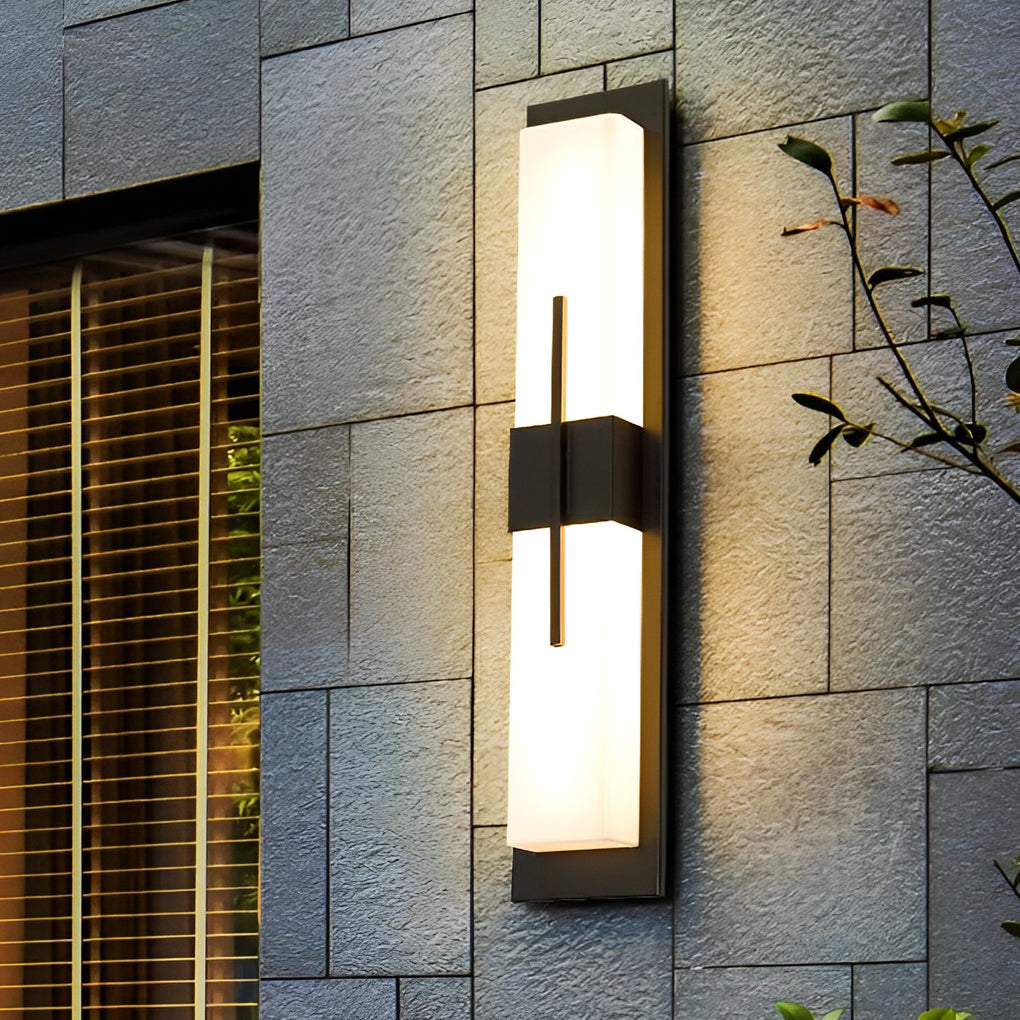 Creative Rectangular LED Waterproof Black Modern Outdoor Wall Lamp