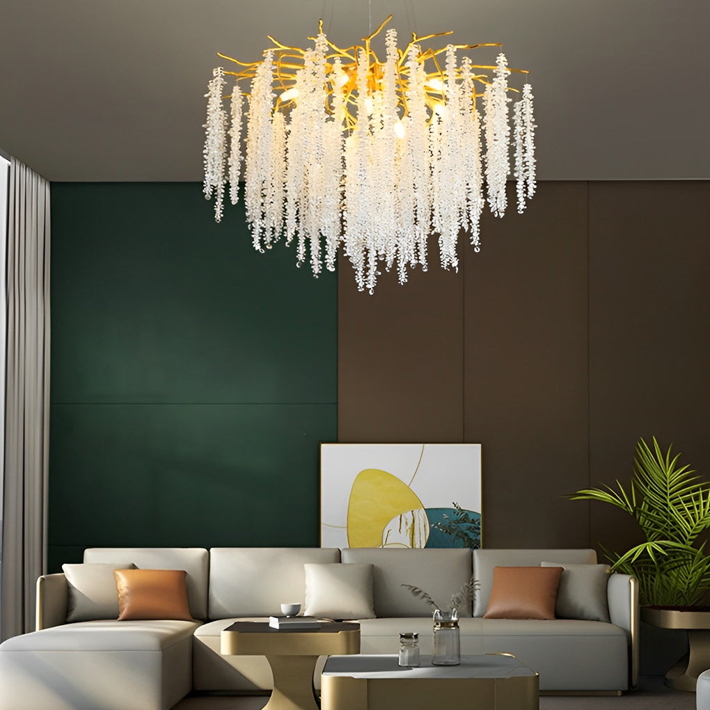 Creative Branches Crystal Pendant Decor 3 Step Dimming Modern Chandelier