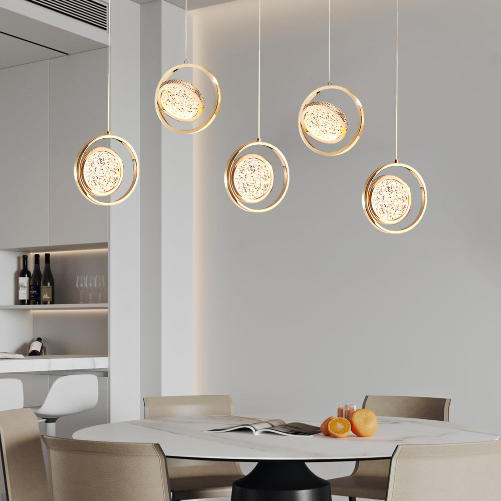 Round 270¡ã Rotating Acrylic Luxury 3 Step Dimming Modern Pendant Lights