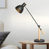 Rotatable Wood Metal Reading Desk Lamp