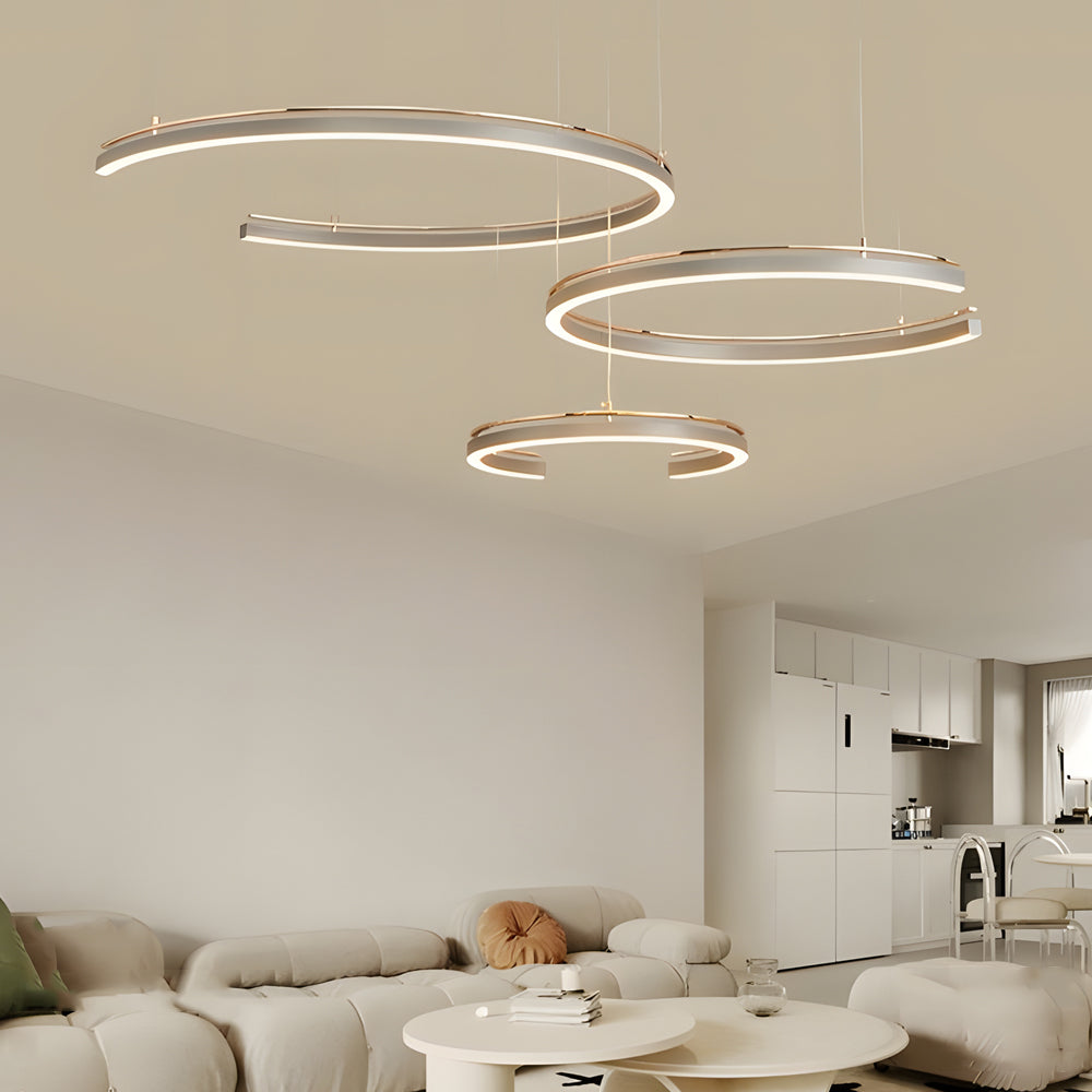 Modern Circular 2/3-Light C-Shape Suspension Ceiling Lamp