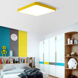 Square Modern Style Design Flush Mount Lighting Metal PVC Acrylic LED Bedroom Ceiling Lights