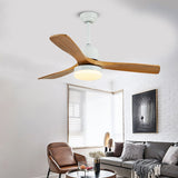 52 Inches Nordic Minimalist Solid Wood Household LED Ceiling Fan Lamp for Living Room