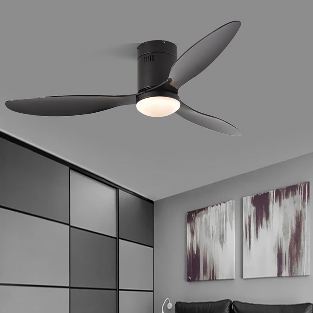 52 Inches Variable Frequency Three-color Dimming LED Ceiling Fan Light with Remote Control