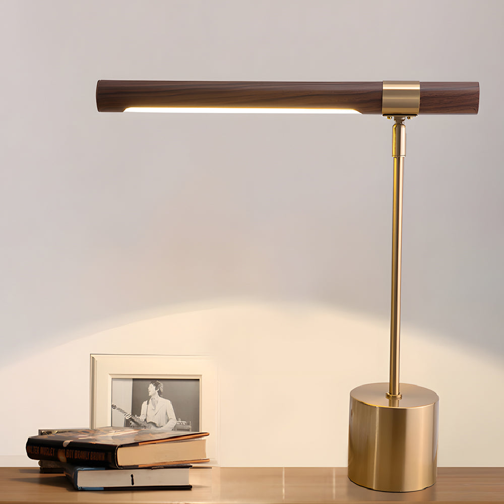 Linear Wood Task Light LED USB 17.7'' Bar Desk Lamp Dimmable Work Light