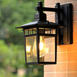 Pavilion Shaped Glass LED Waterproof Retro Outdoor Wall Lamp Wall Sconce Lighting without Bulb