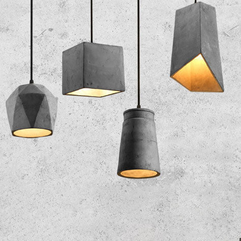 Industrial Simplicity  Cement Geometric 1-Light  Pendant Light