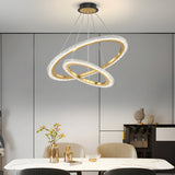 2/3 Rings Adjustable Luxury 3 Step Dimming Modern Chandelier Hanging Lights