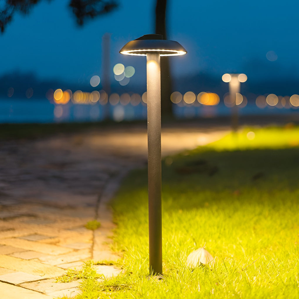 Mushroom Shaped LED Waterproof Black Modern Outdoor Lawn Light Path Lights