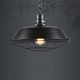 Industrial Wide Cage 1-Light Pendant Light