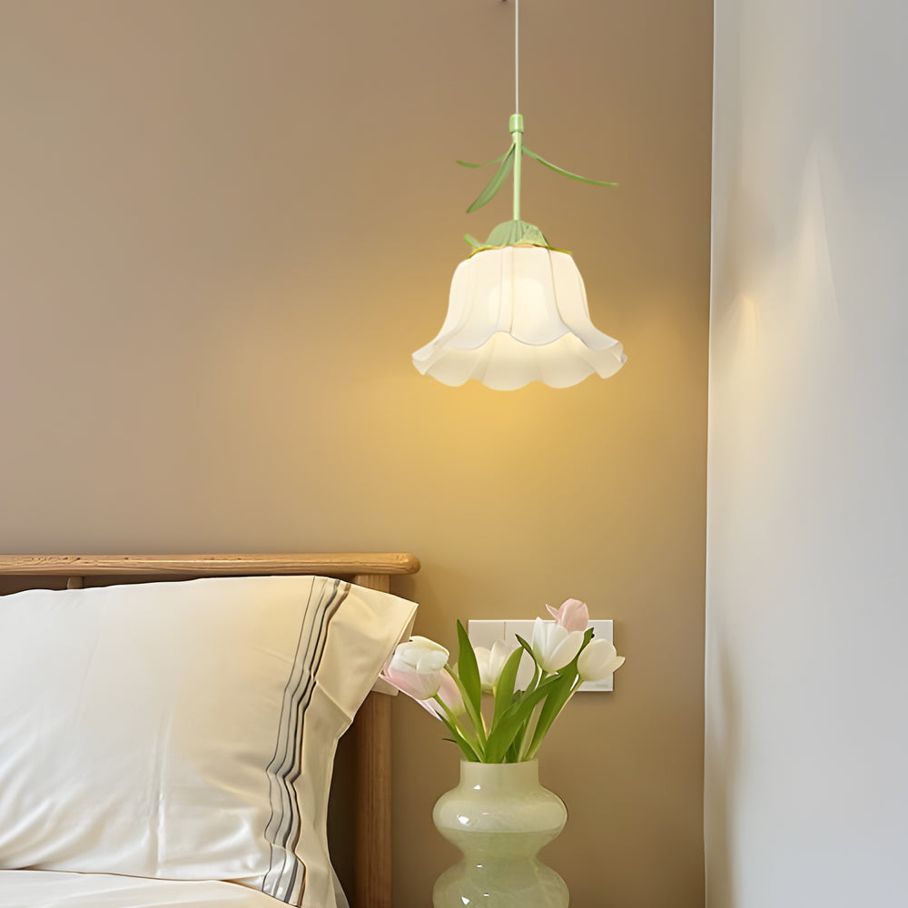 Bell Orchid Flowers Three Step Dimming Green Modern Pendant Lights Fixture